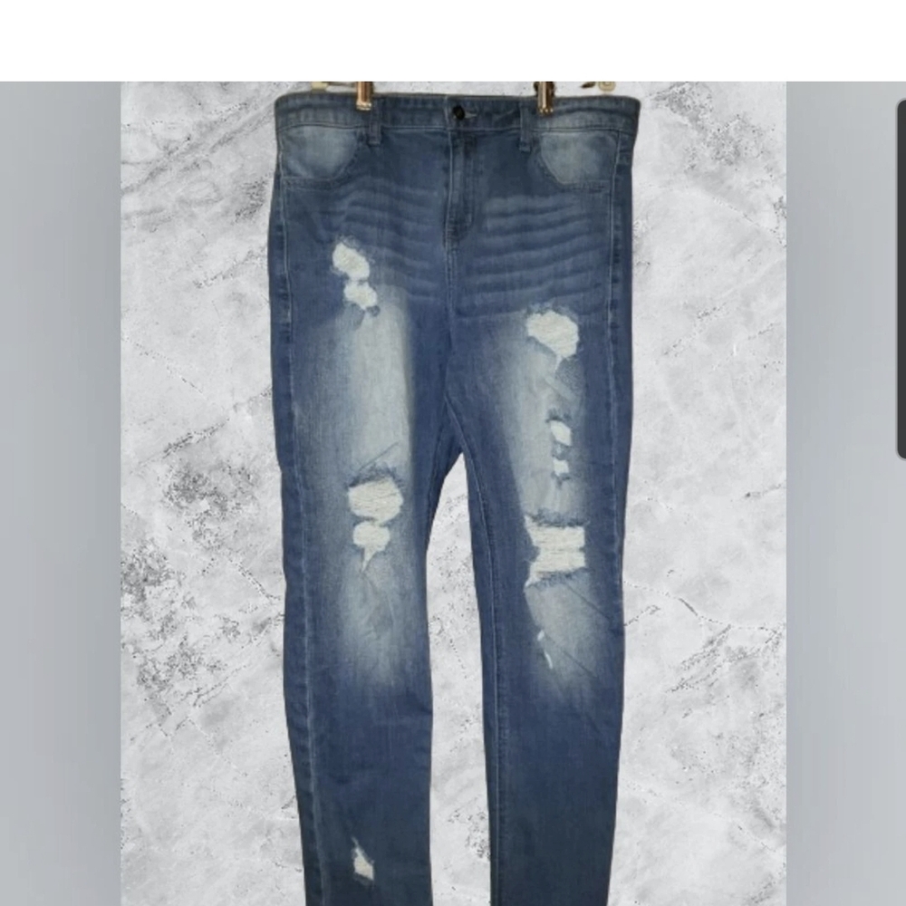 Balera dance costume Jean pants Large adult Blue distressed
